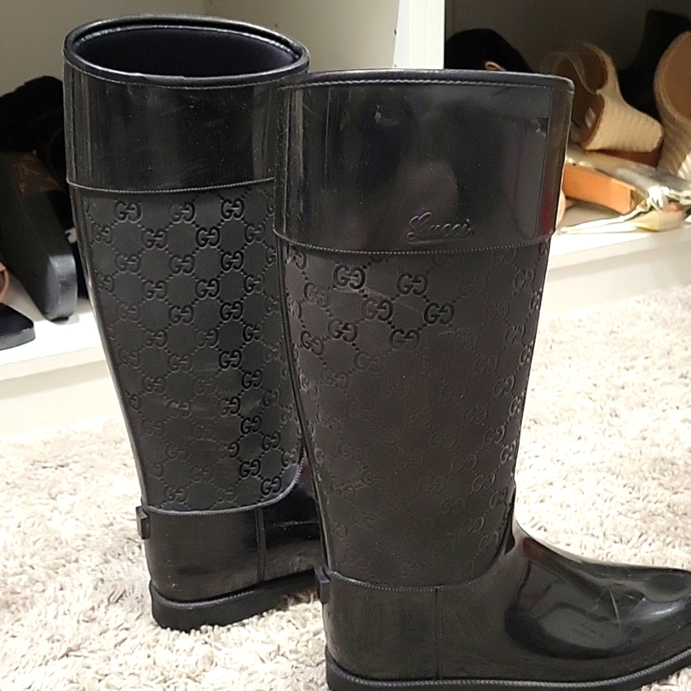 Black Gucci Rainboots